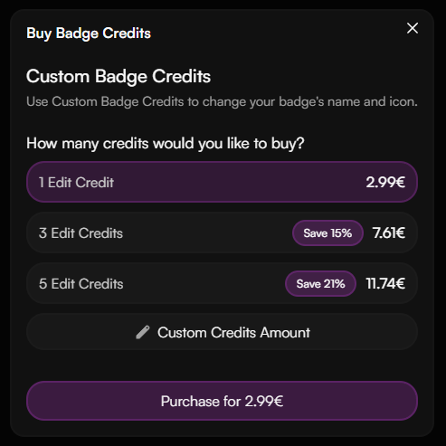 Buy Edit Credits
