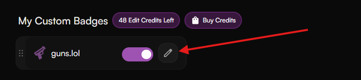 Edit Custom Badge