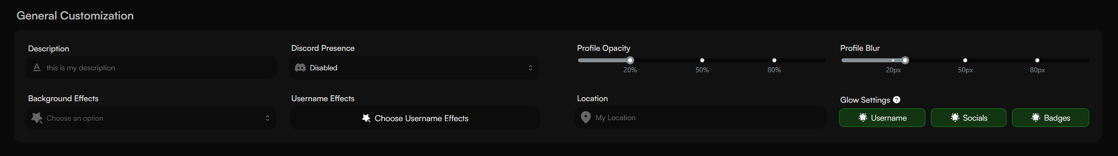 General Customization